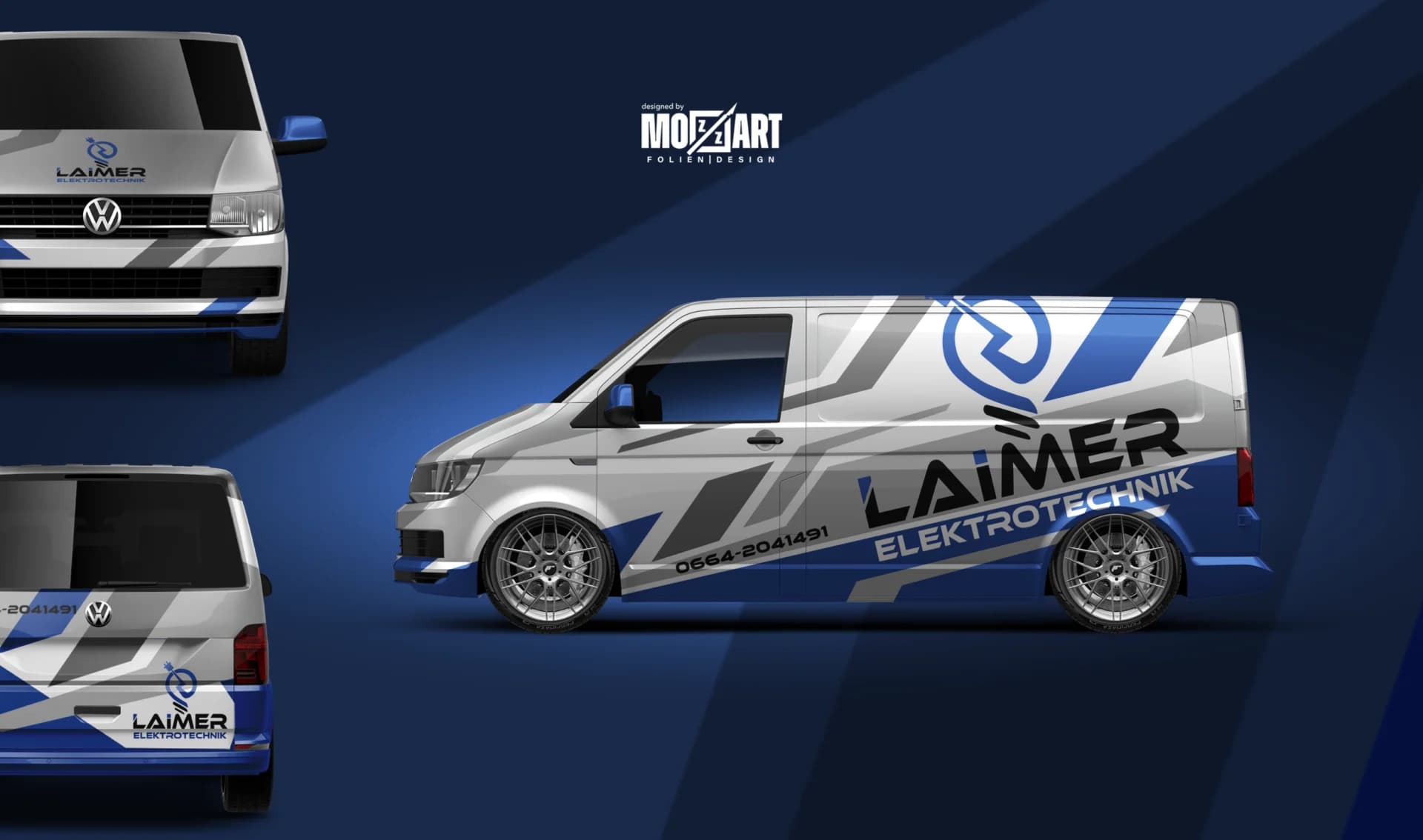 Elektrotechnik erstrahlt in Blau Metallic